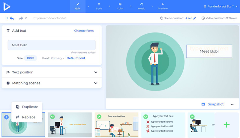 Make Explainer Video - edit scenes