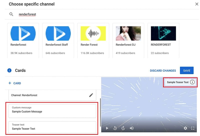youtube end card message