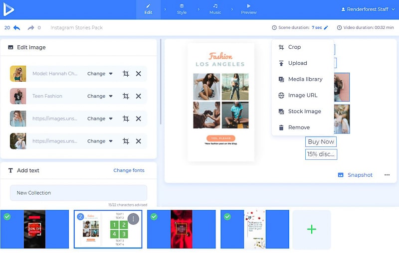 Instagram stories - add media