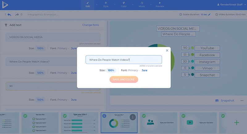 infographic videos - add text