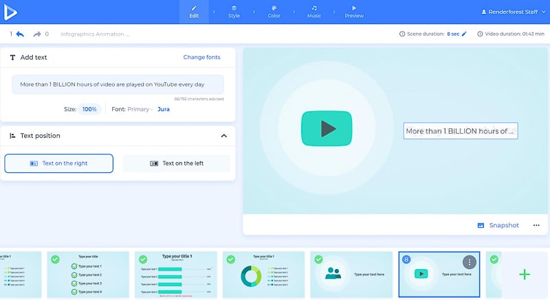 infographic videos - text position 