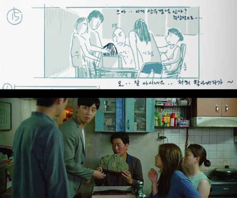 create video storyboard - parasite storyboard