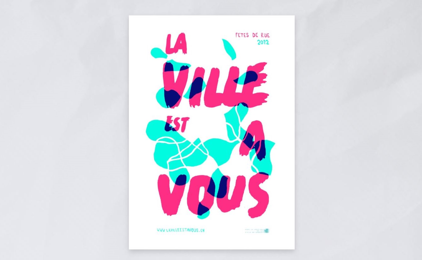 affiche avec incrustations