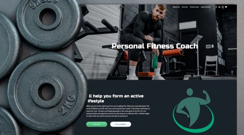 Personal Fitness Coach website template