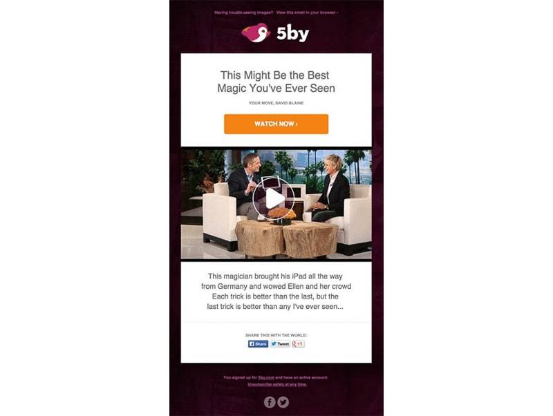 embed video in email