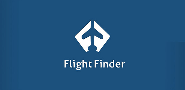 flight finder logo negative space