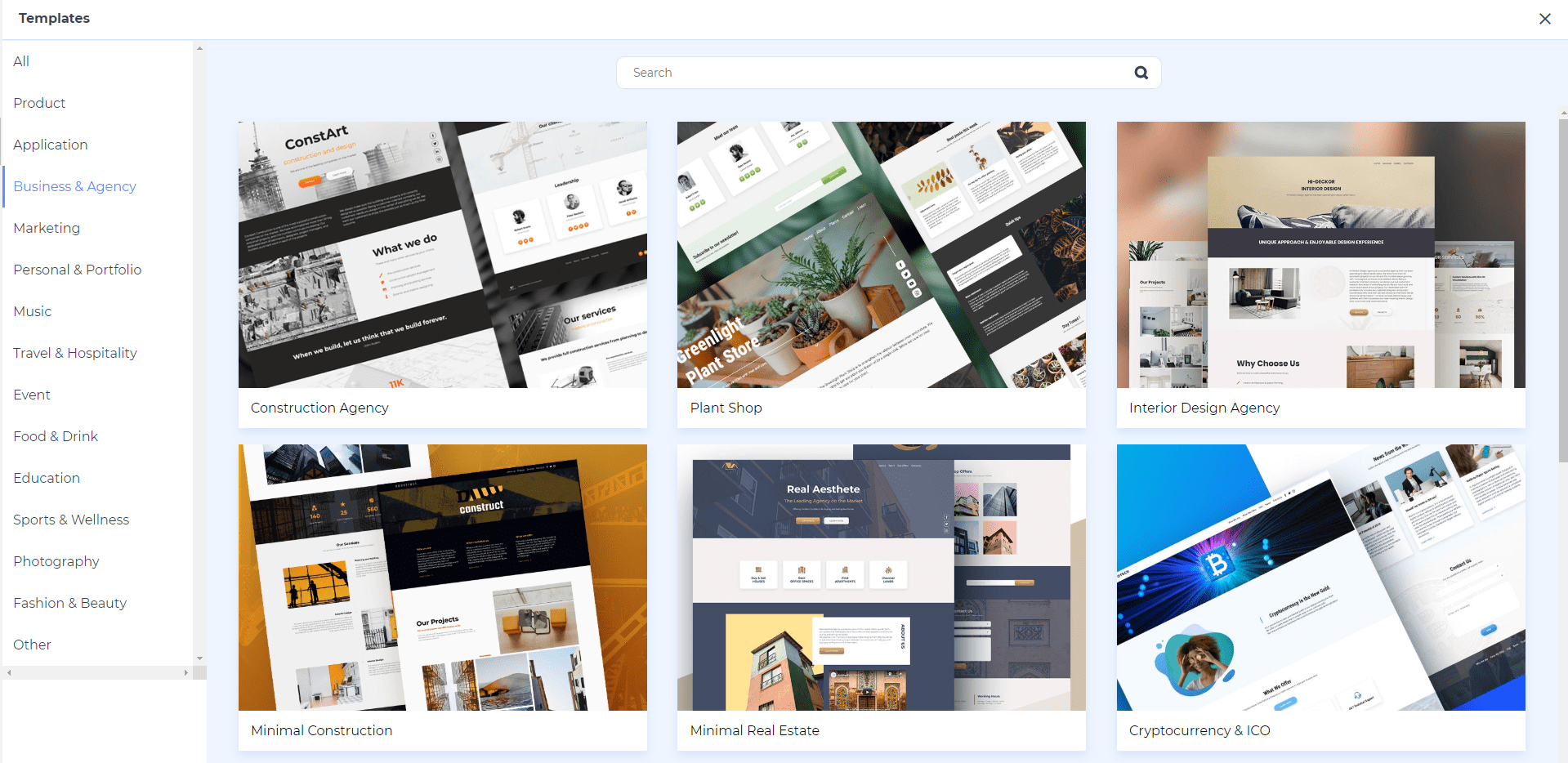 website maker templates