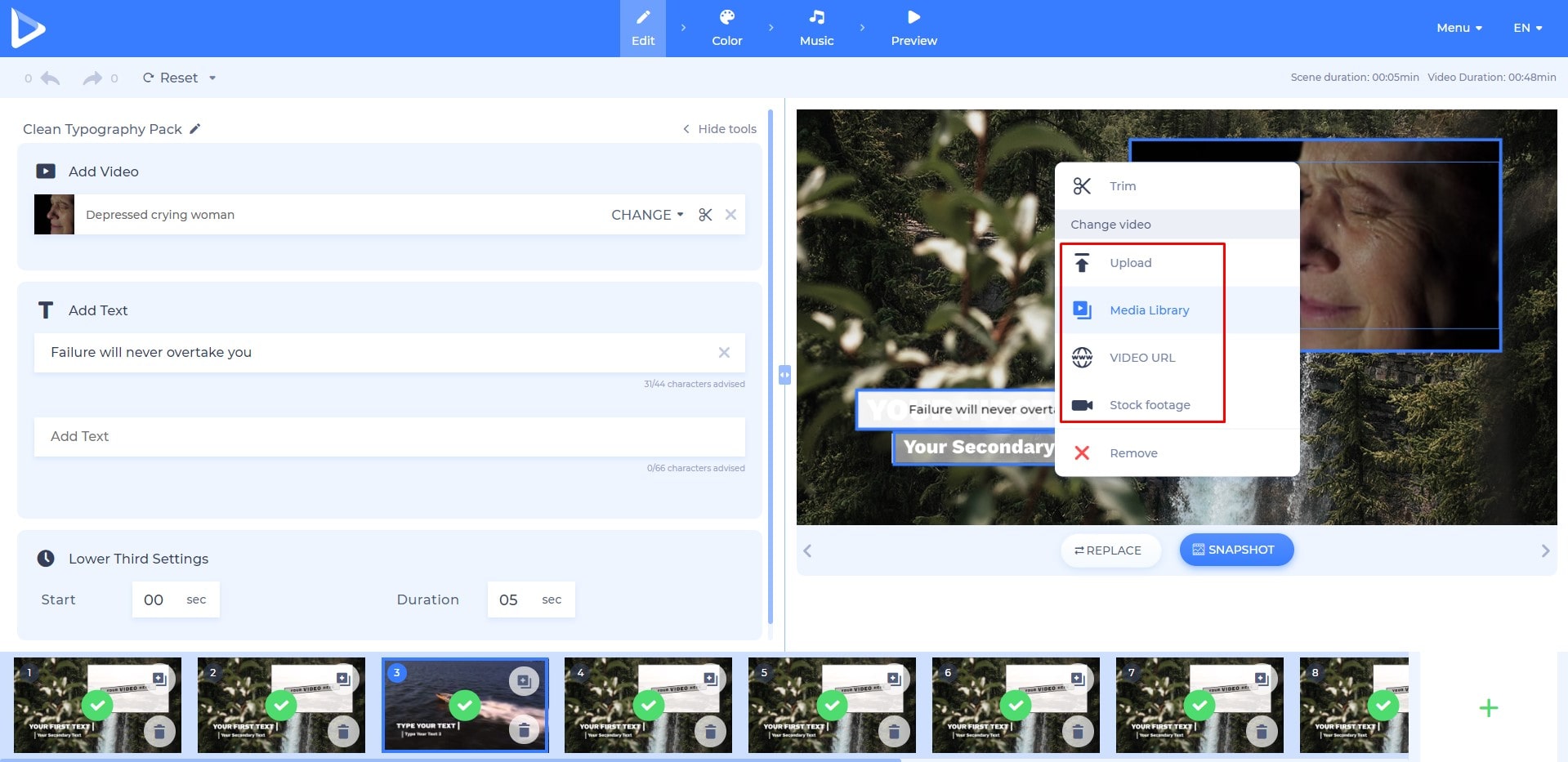 motivational video - add media