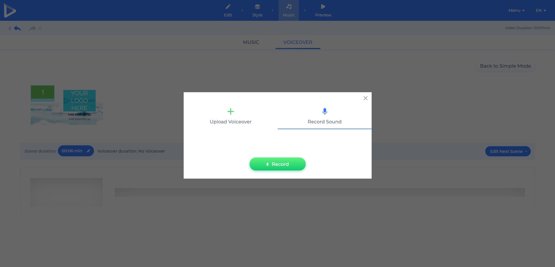 store promo upload voiceover