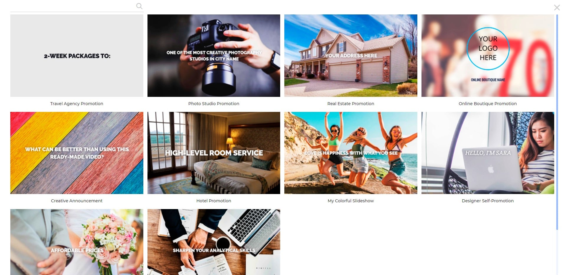 store promo Renderforest presets