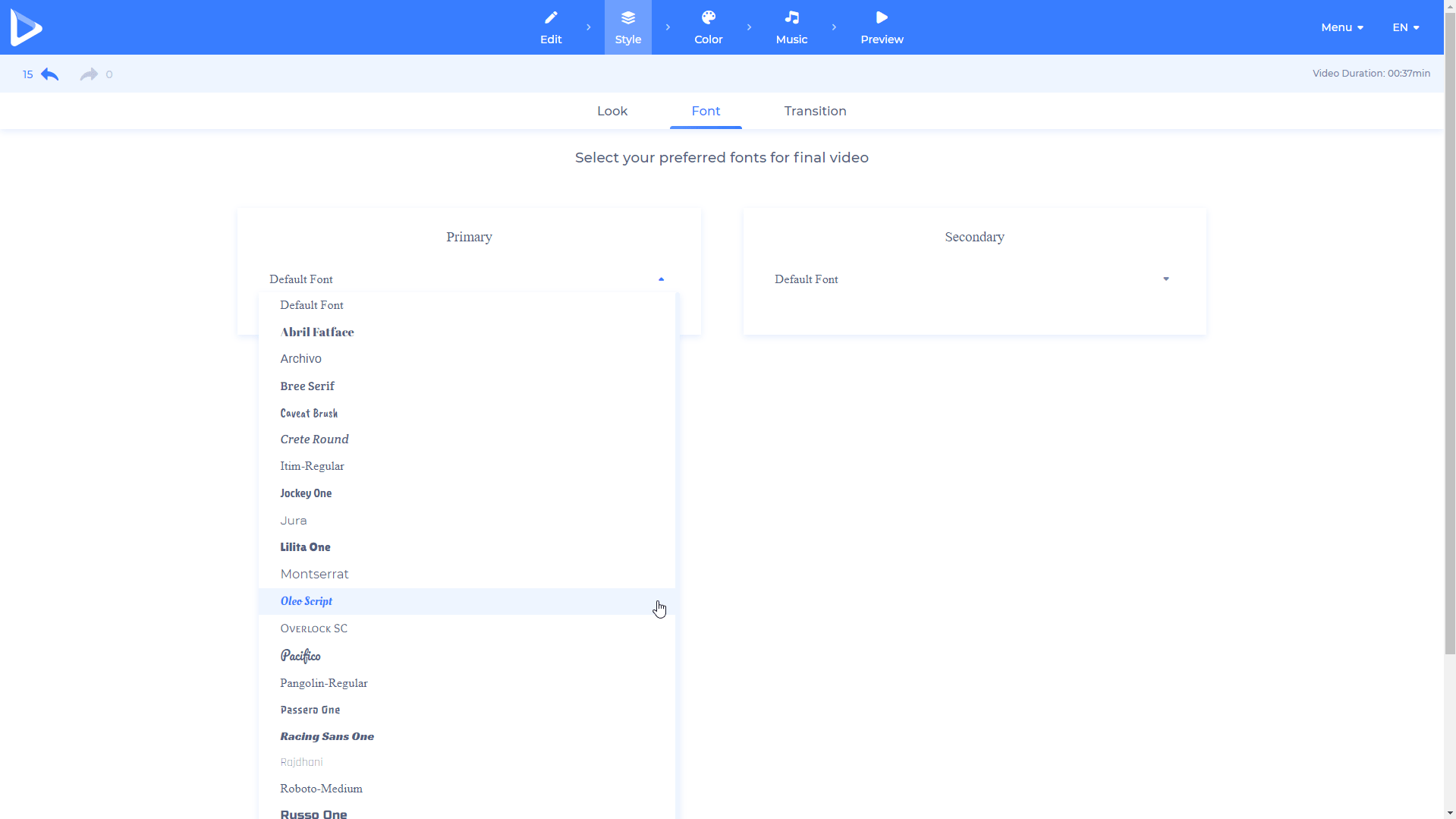 Renderforest snapshot feature