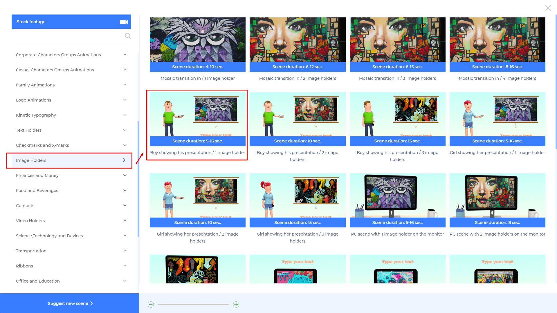 make changes and preview the scenes