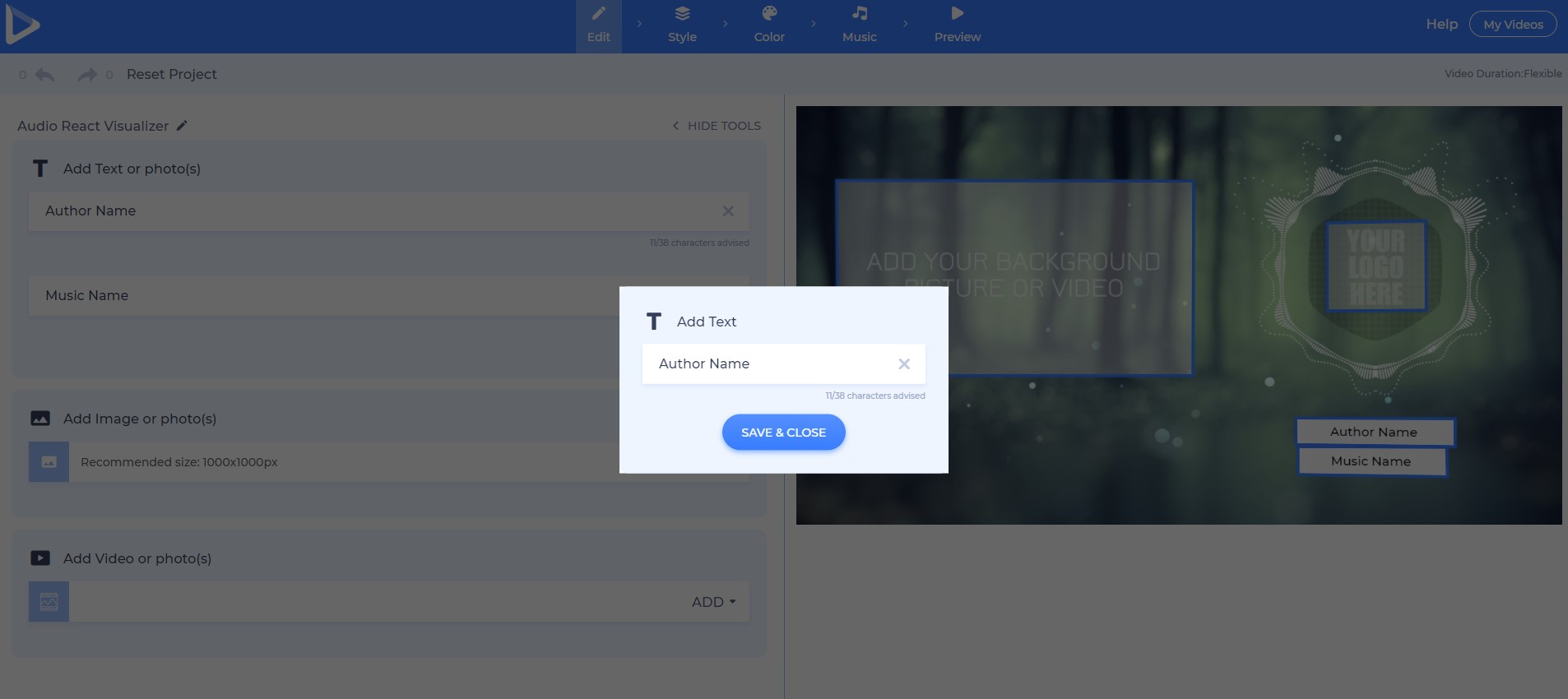 Music Visualization texts