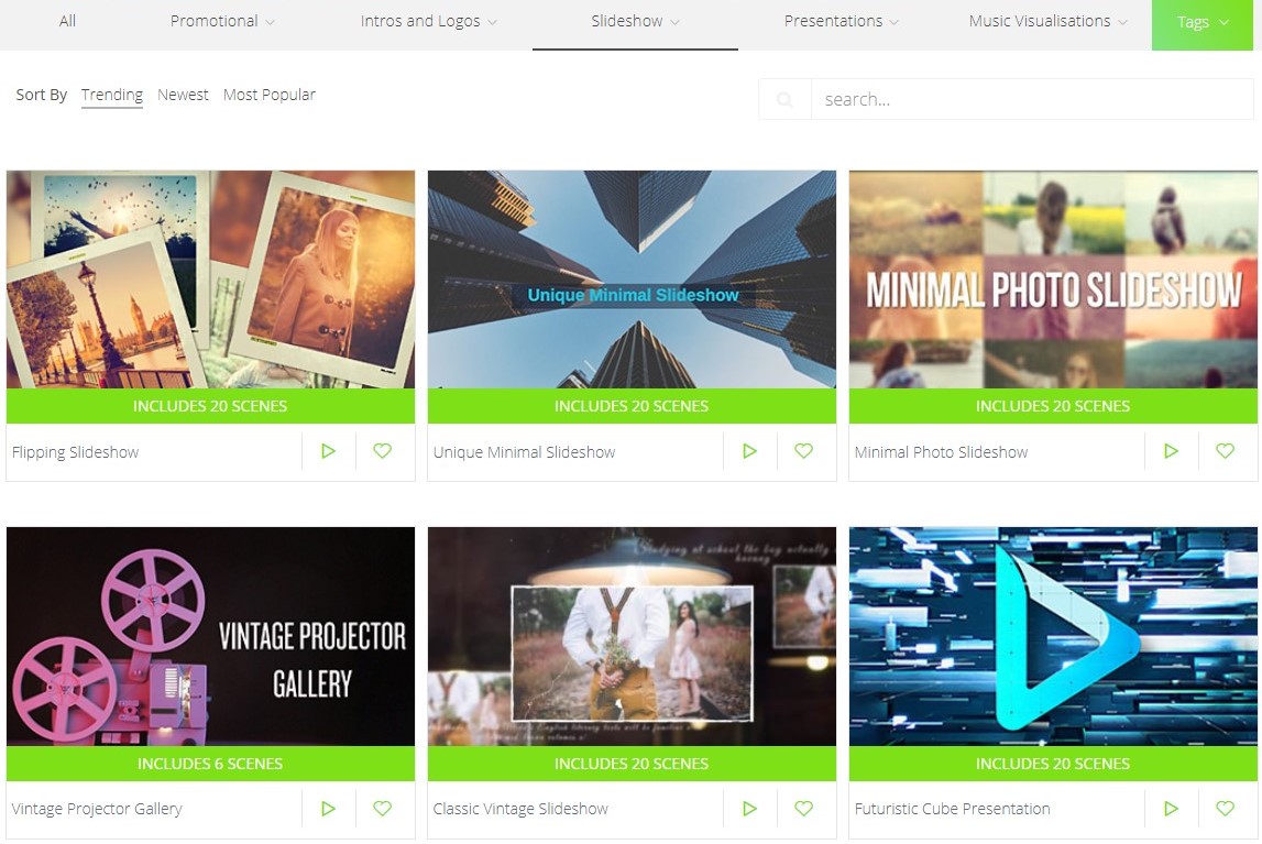 Modelos Vídeo Slideshow