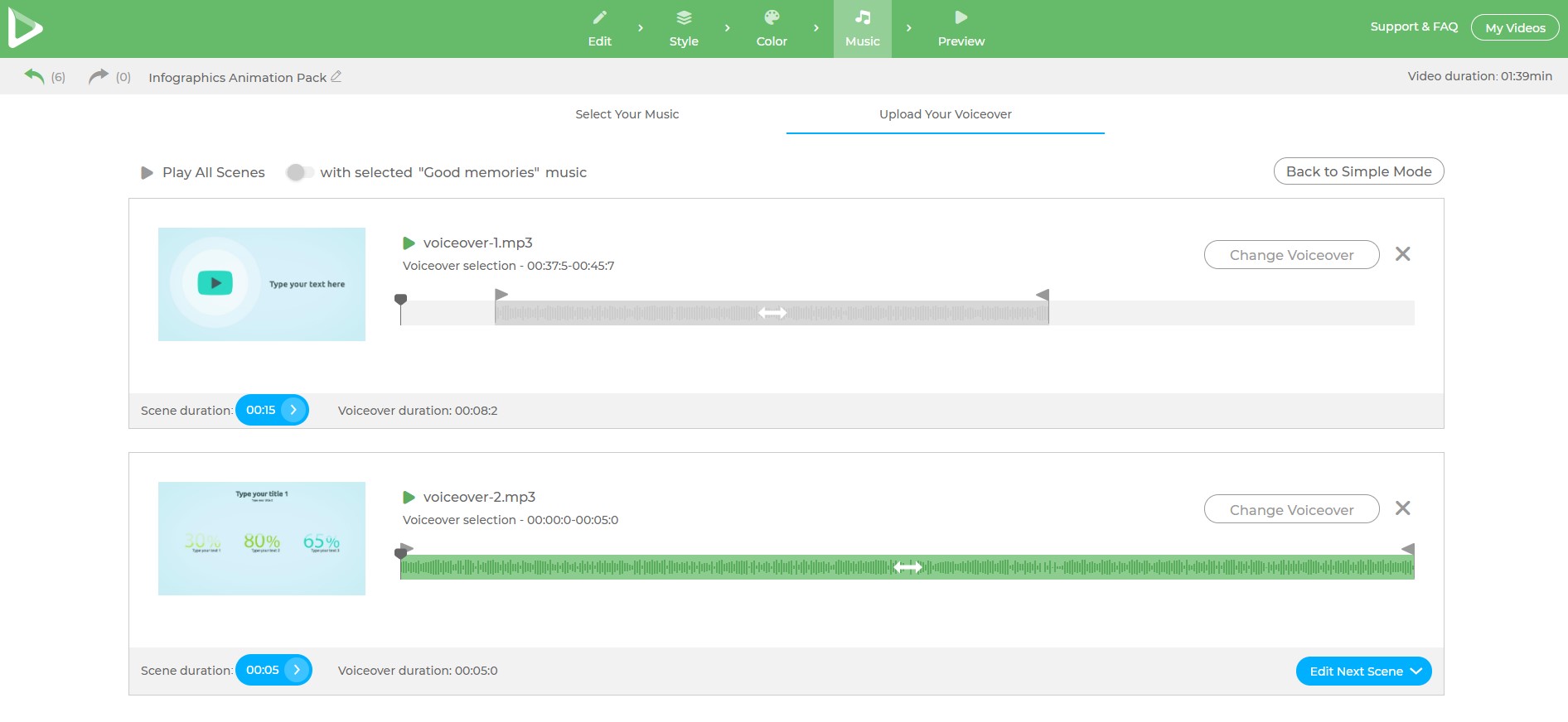 Add voiceover to the next scene