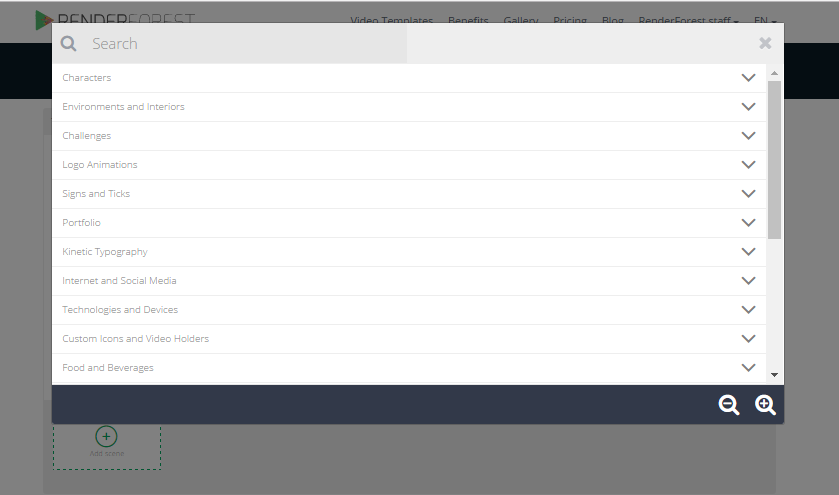 Renderforest Explainer Video Scene Categories
