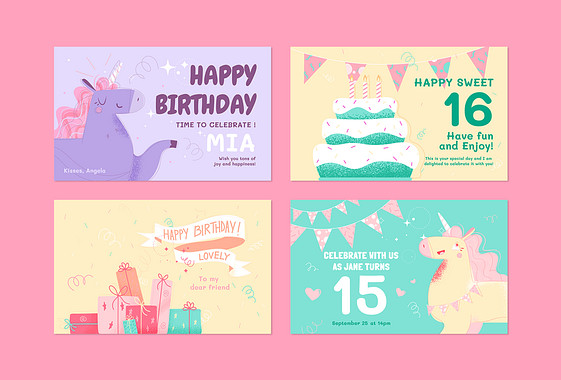 Birthday Greetings Design Set