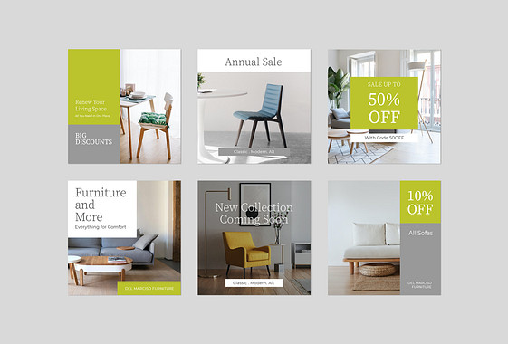 家具と装飾のプロモーションデザイン