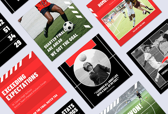 Design-Set mit Fußballmotiv