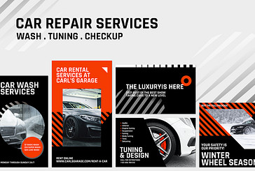 Car Repair Services Visual Set