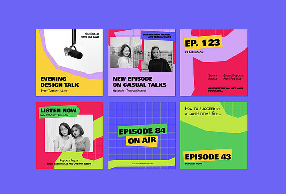 Creative Podcast Announcement Set