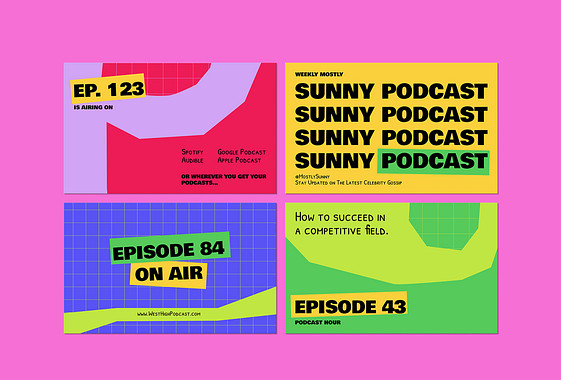 Creative Podcast Announcement Set