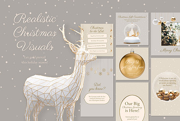 Realistic Golden Christmas Visuals