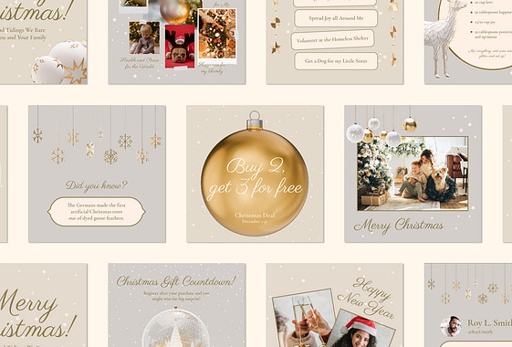 Realistic Golden Christmas Visuals