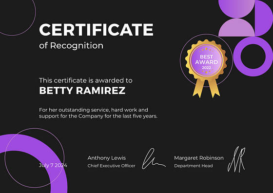 Profesyonel Sertifika Şablonları