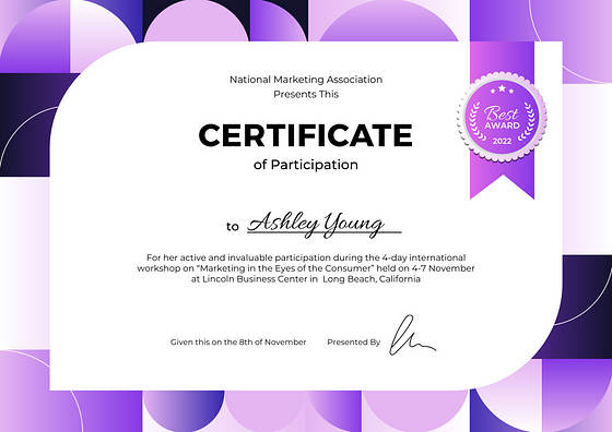 Profesyonel Sertifika Şablonları