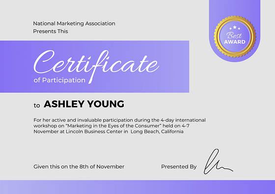 Profesyonel Sertifika Şablonları