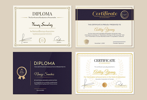 Elegante Zertifikate