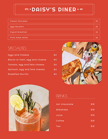 Modern Menu Templates