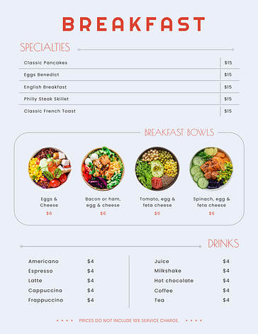 Modern Menu Templates