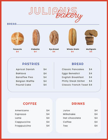 Modern Menu Templates