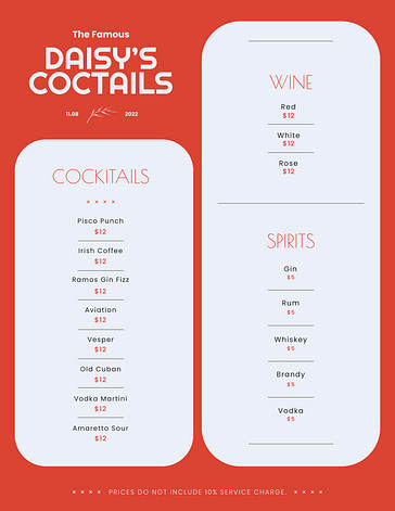 Modern Menu Templates