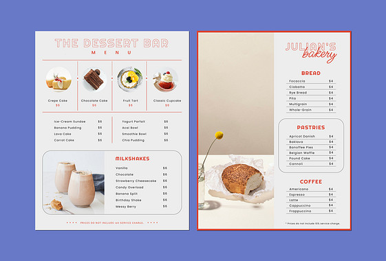 Modern Menu Templates