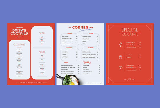 Modern Menu Templates