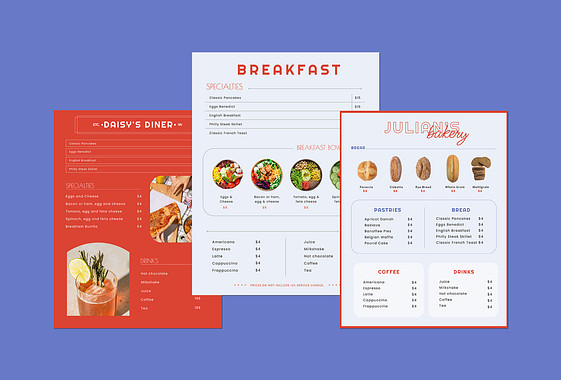 Modern Menu Templates