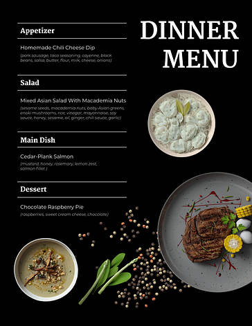 Realistic Menu Designs
