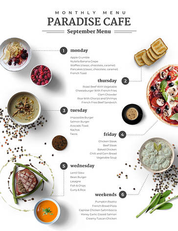 Realistic Menu Designs