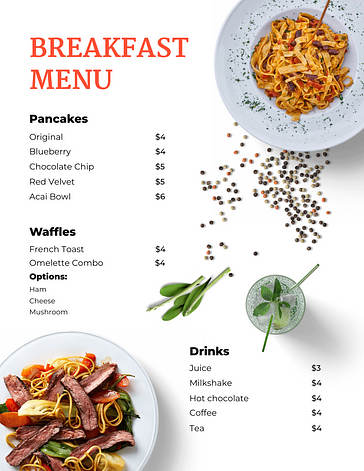 Realistic Menu Designs
