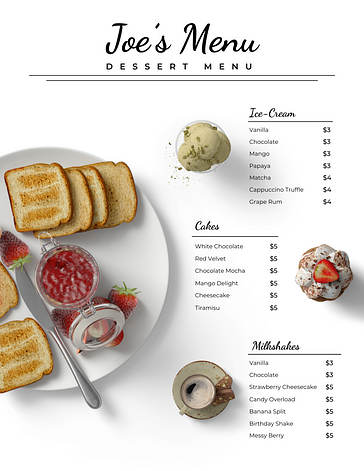 Realistic Menu Designs