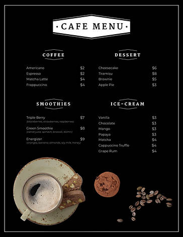 Realistic Menu Designs