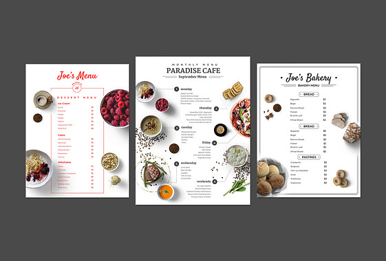 Realistic Menu Designs