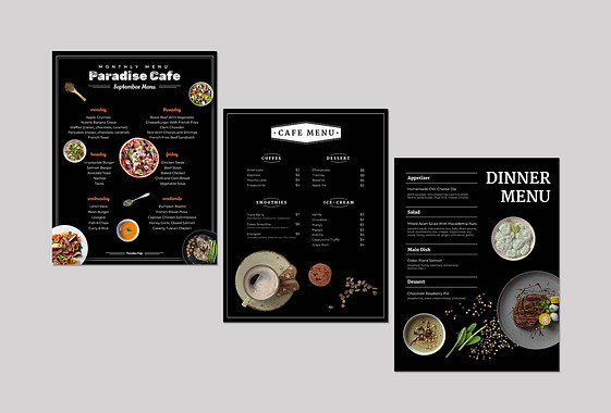 Realistic Menu Designs