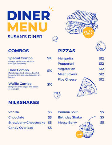 Menu Templates With Illustrations