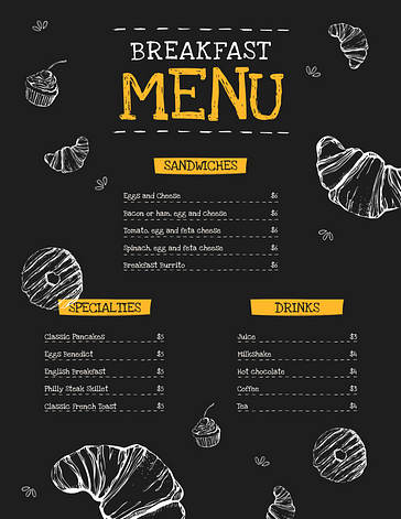 Menu Templates With Illustrations