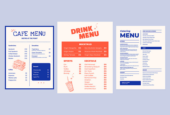 Menu Templates With Illustrations