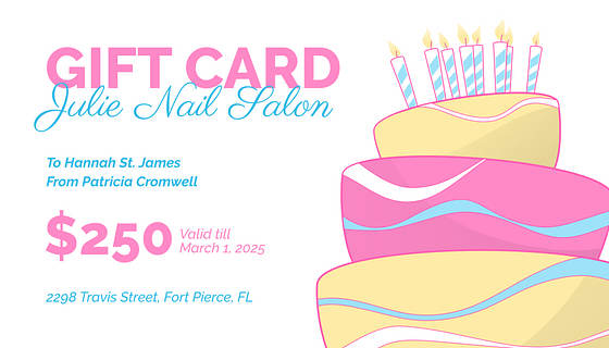 Birthday Gift Certificate Templates